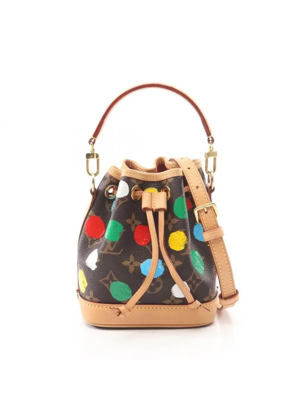 Louis Vuitton Handbag LV YK Nano Noe Yayoi Kusama 2-Way Canvas Leather LV
